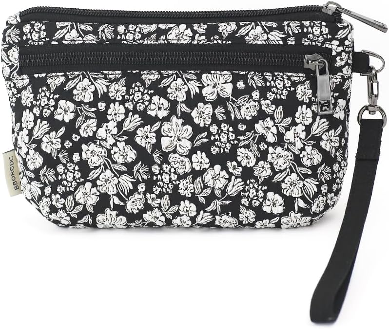 BBORGDC Small Wristlet Wallets for Women, Zip Clutch Bag with Wristlet Pouch, 3-Zipper Original Design - Image 1